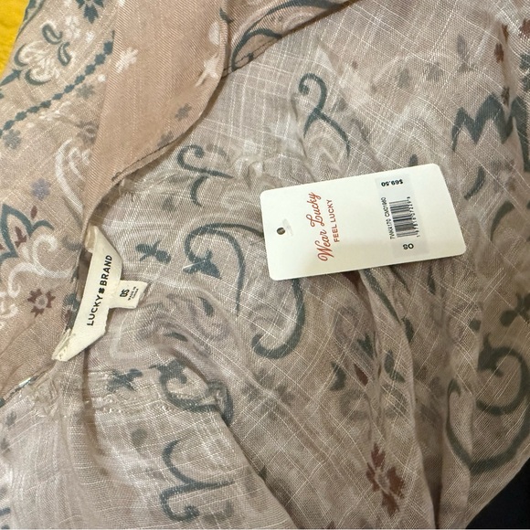 NWT Lucky Brand Paisley Boho Kimono - Picture 8 of 9